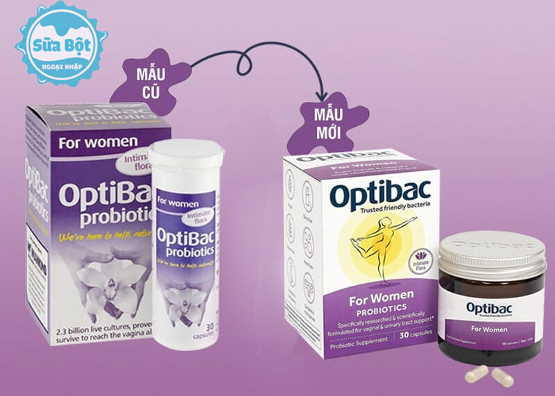 Optibac tím mẫu cũ và Optibac tím mẫu mới